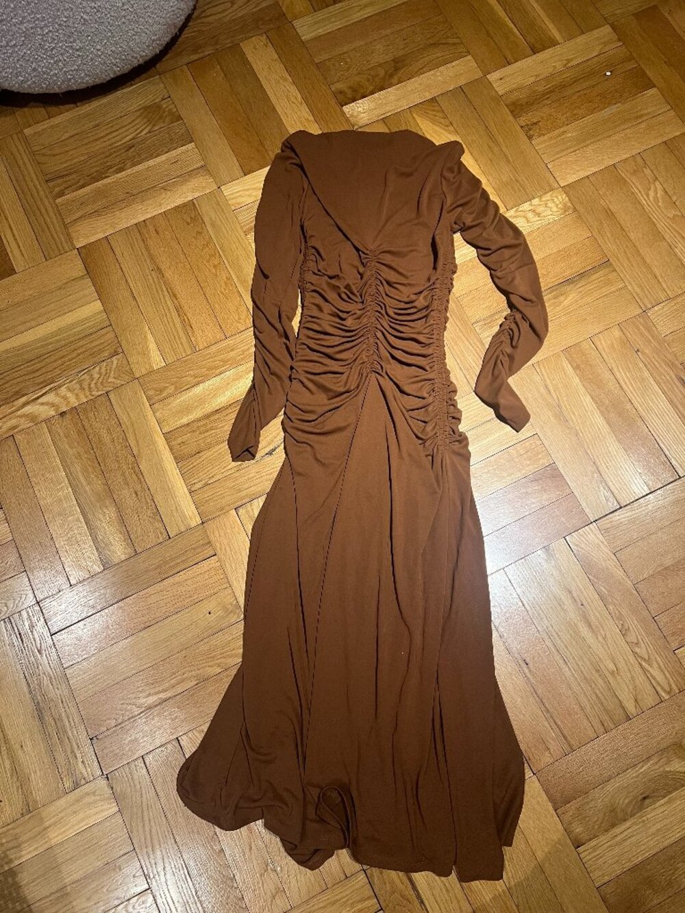 Mango Women's Brown and Orange Dress